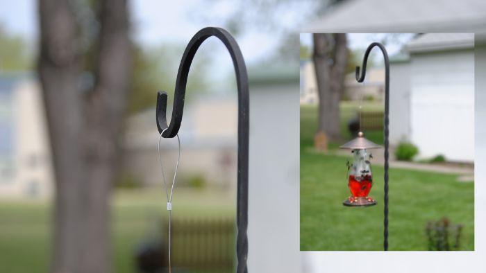  how to hang a hummingbird feeder on deck